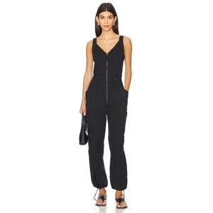 Pistola Women's Denim Viva Jumpsuit Drawstring Sleeveless Black Size XS NWT